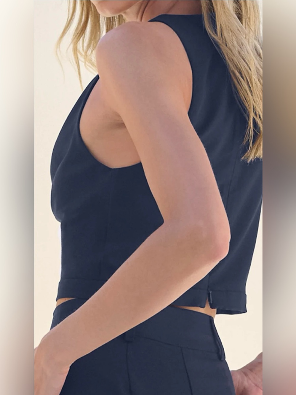 Venus NWT Navy 2 Piece Suit Set Wide Leg Pants Chic Elegant Outfit | Size 4 - Picture 4 of 16